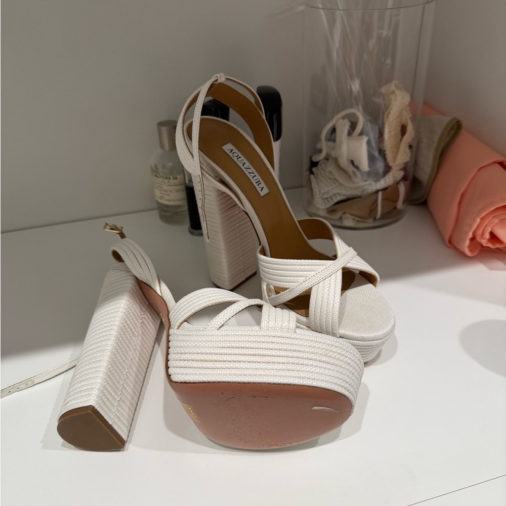 Aquazzura White Platform Sandals